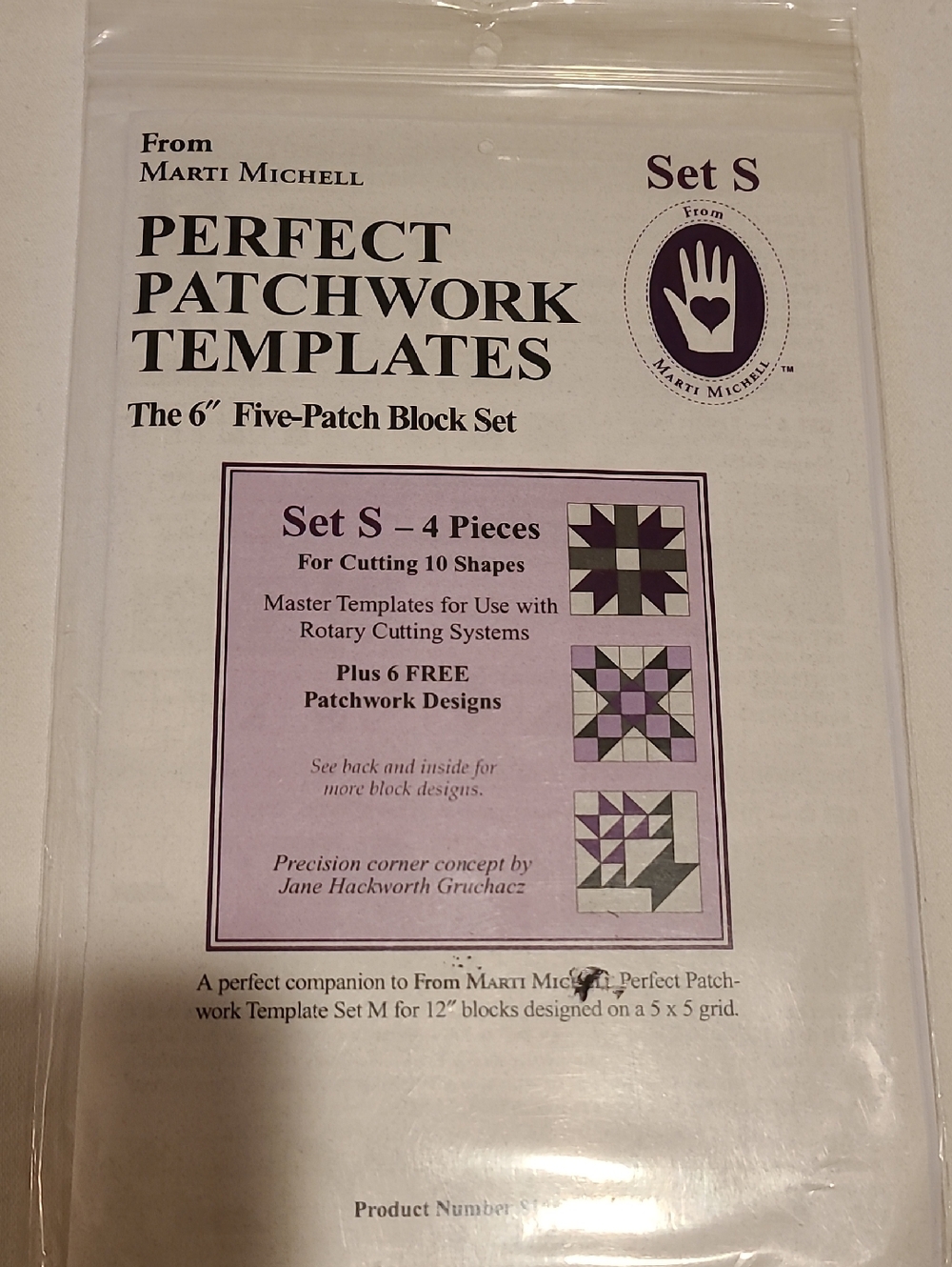 Perfect Patchwork Templates Set S Five-patch 6" Block Set Quilting Sewing 8166